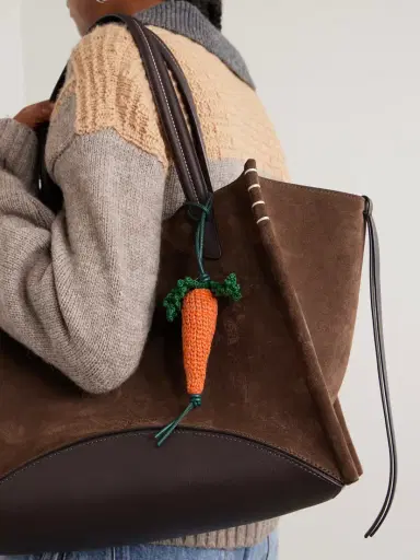 JW Anderson Carrot Crocheted Cotton And Leather Bag Charm | Thumbnail 2