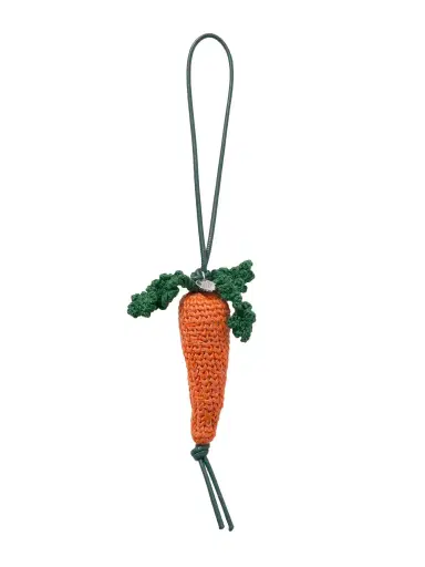 JW Anderson Carrot Crocheted Cotton And Leather Bag Charm | Thumbnail 1