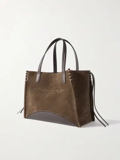 JW Anderson Loafer Cabas Tasseled Leather-trimmed Suede Shoulder Bag | Thumbnail 3 JW Anderson Loafer Cabas Tasseled Leather-trimmed Suede Shoulder Bag | Thumbnail 3