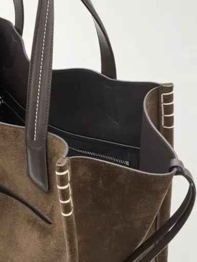 JW Anderson Loafer Cabas Tasseled Leather-trimmed Suede Shoulder Bag | Thumbnail 5 JW Anderson Loafer Cabas Tasseled Leather-trimmed Suede Shoulder Bag | Thumbnail 5
