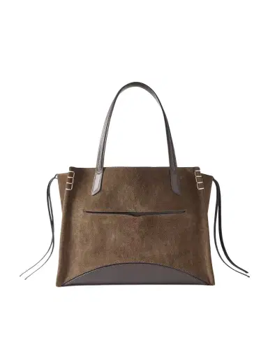 JW Anderson Loafer Cabas Tasseled Leather-trimmed Suede Shoulder Bag | Thumbnail 1 JW Anderson Loafer Cabas Tasseled Leather-trimmed Suede Shoulder Bag | Thumbnail 1