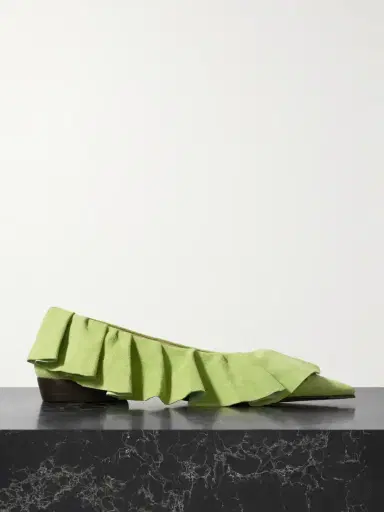 JW Anderson Ruffled Suede Ballet Flats | Thumbnail 1 JW Anderson Ruffled Suede Ballet Flats | Thumbnail 1