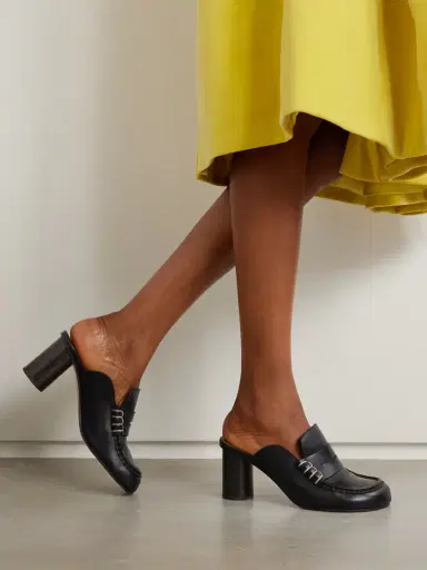 JW Anderson Loafer Whipstitched Leather Mules | Thumbnail 2