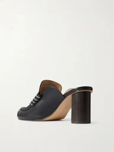 JW Anderson Loafer Whipstitched Leather Mules | Thumbnail 3