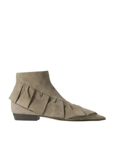 JW Anderson Ruffled Suede Ankle Boots | Thumbnail 1 JW Anderson Ruffled Suede Ankle Boots | Thumbnail 1