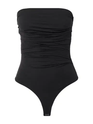 AGOLDE Gwyneth Strapless Ruched Stretch-jersey Bodysuit | Thumbnail 1