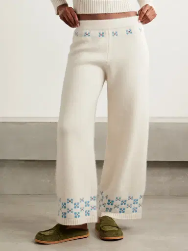 Calle Del Mar Winter Fair Isle Cashmere Wide-leg Pants | Thumbnail 3 Calle Del Mar Winter Fair Isle Cashmere Wide-leg Pants | Thumbnail 3