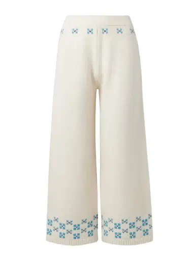 Calle Del Mar Winter Fair Isle Cashmere Wide-leg Pants | Thumbnail 1 Calle Del Mar Winter Fair Isle Cashmere Wide-leg Pants | Thumbnail 1