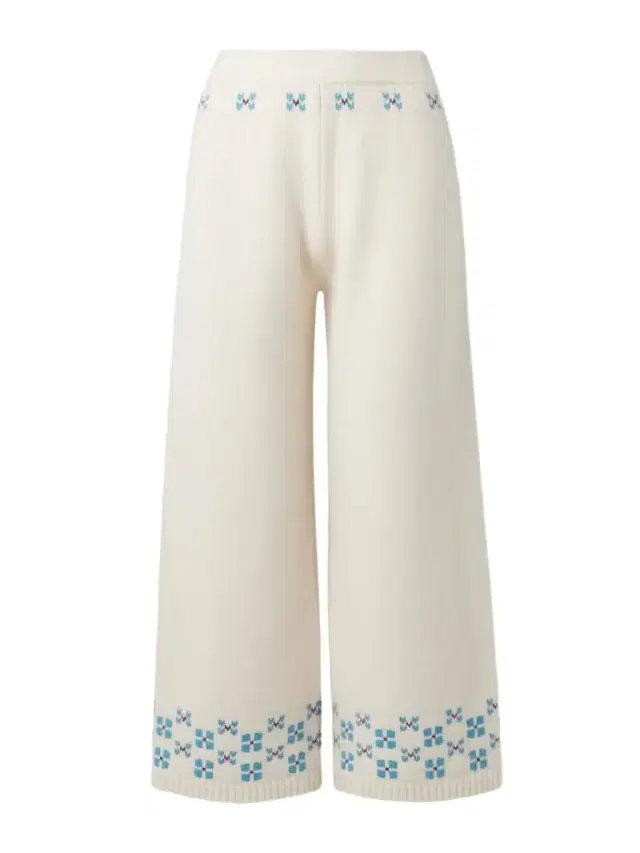 Winter Fair Isle Cashmere Wide-leg Pants