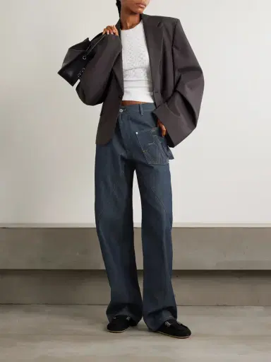 JW Anderson Twisted Asymmetric Embroidered High-rise Jeans | Thumbnail 2
