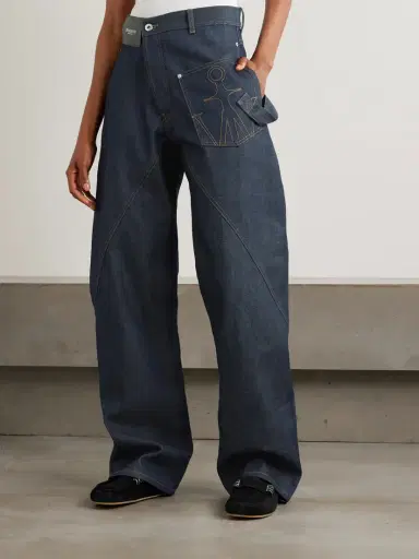 JW Anderson Twisted Asymmetric Embroidered High-rise Jeans | Thumbnail 3