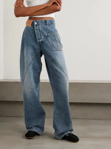 JW Anderson Twisted Asymmetric Embroidered High-rise Jeans | Thumbnail 3 JW Anderson Twisted Asymmetric Embroidered High-rise Jeans | Thumbnail 3