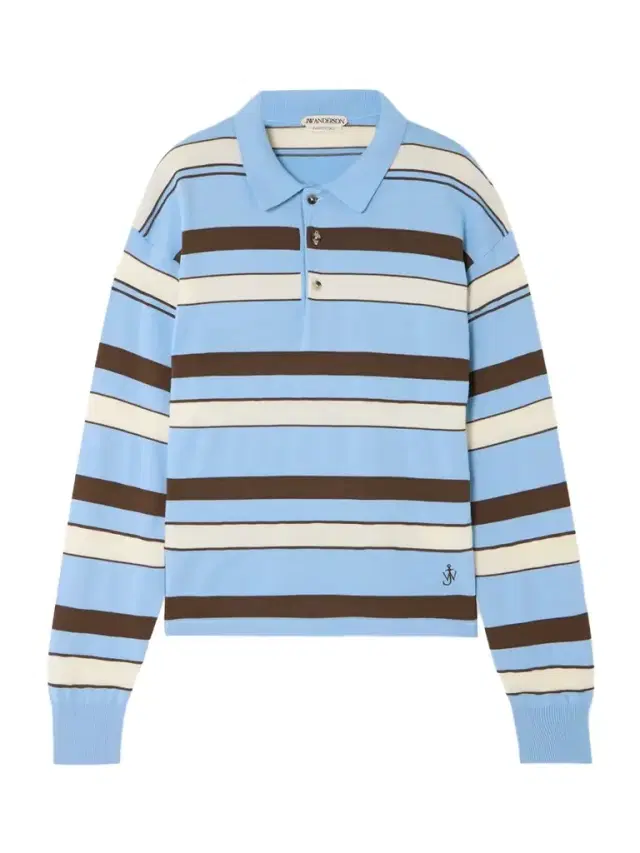 Embroidered Striped Cotton And Wool-blend Polo Shirt