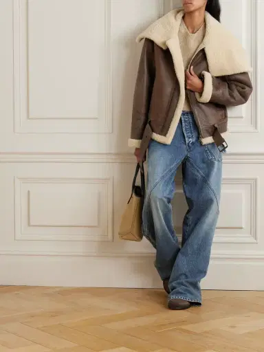 JW Anderson Oversized Belted Shearling Jacket | Thumbnail 2