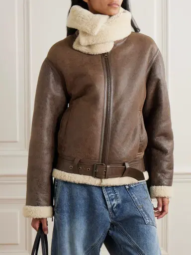 JW Anderson Oversized Belted Shearling Jacket | Thumbnail 6