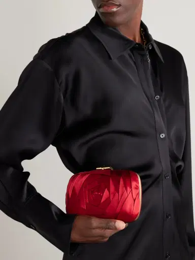 Roger Vivier Boite De Nuit Rose Embellished Satin Clutch | Thumbnail 2