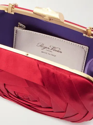 Roger Vivier Boite De Nuit Rose Embellished Satin Clutch | Thumbnail 5