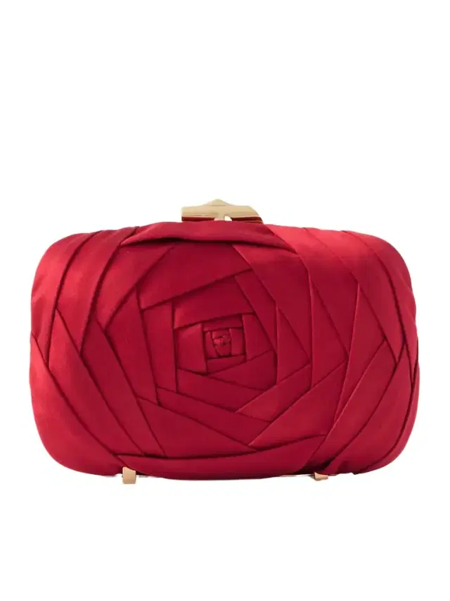 Boite De Nuit Rose Embellished Satin Clutch