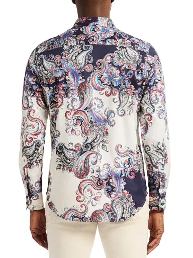 Robert Graham Men's Morningside Paisley Print Woven Shirt - Size Medium | Thumbnail 4