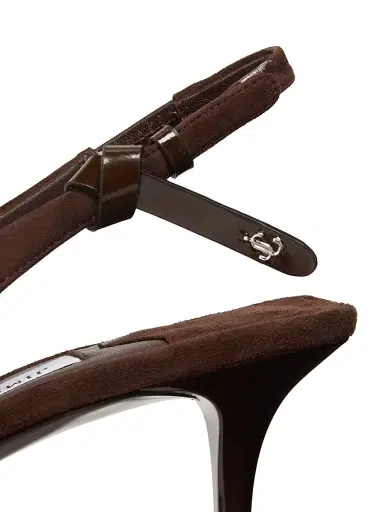 Jimmy Choo Women's Cami 60MM Suede Slingback Pumps - Chocolate | Thumbnail 5