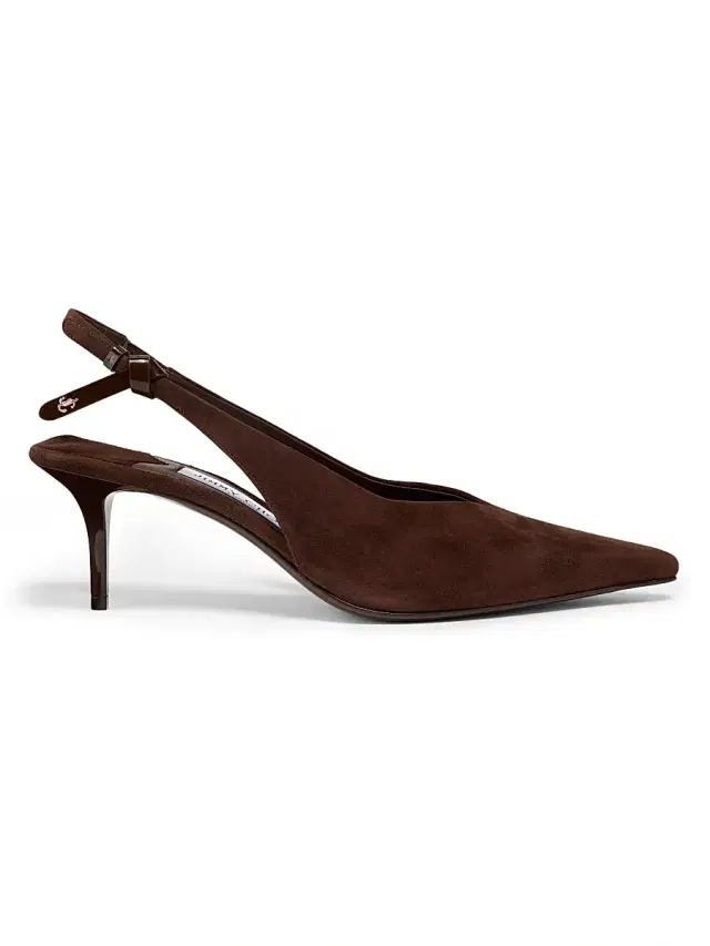 Women's Cami 60MM Suede Slingback Pumps - Chocolate