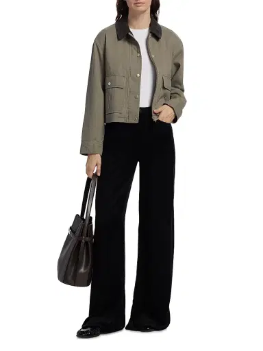L'AGENCE Women's Quincy High-Rise Wide-Leg Jeans - Black | Thumbnail 2