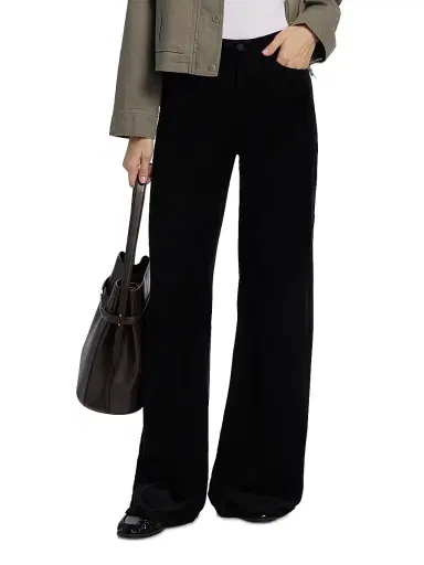 L'AGENCE Women's Quincy High-Rise Wide-Leg Jeans - Black | Thumbnail 3