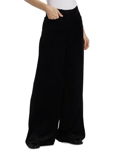 L'AGENCE Women's Quincy High-Rise Wide-Leg Jeans - Black | Thumbnail 4