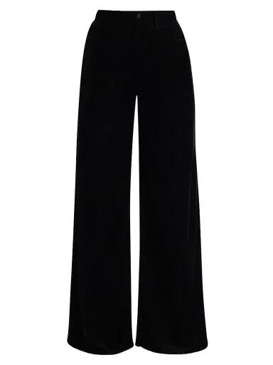 L'AGENCE Women's Quincy High-Rise Wide-Leg Jeans - Black | Thumbnail 1
