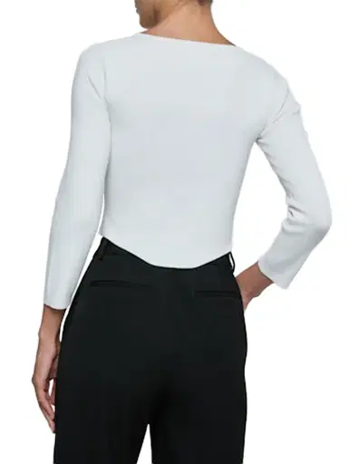 L'AGENCE Women's Sasha Compact Knit Corset Top - Ivory Gold | Thumbnail 5