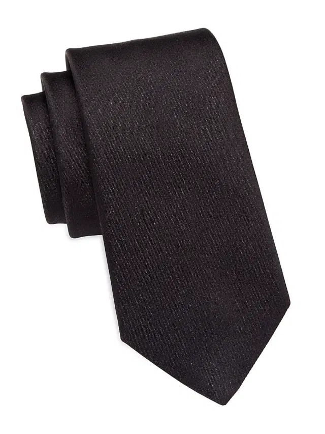 Men's COLLECTION Hidden Shine Silk Tie - Moonless Night Silver