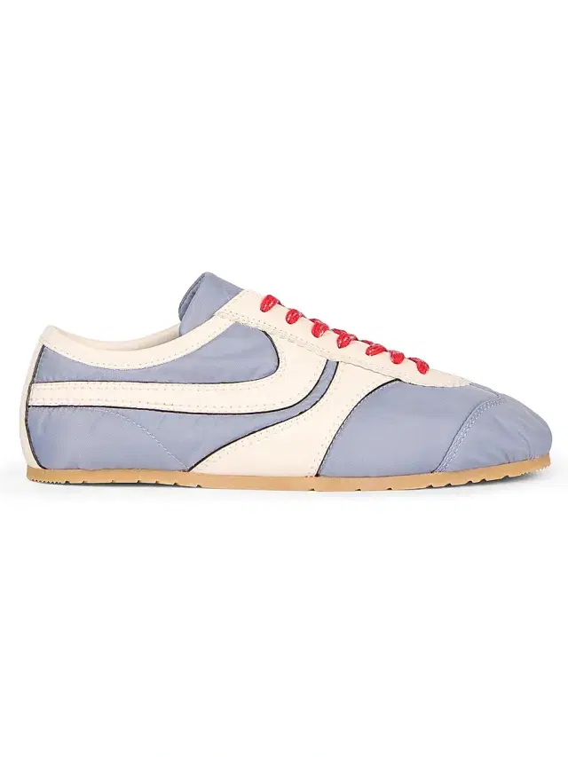 Women's Nylon Leather-Trimmed Sneakers - Light Blue