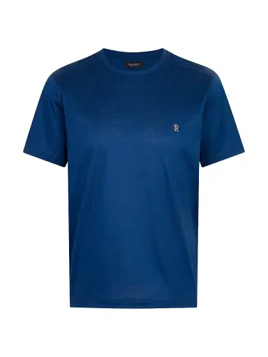 Stefano Ricci Men's Logo Cotton T-Shirt - Blue | Thumbnail 1