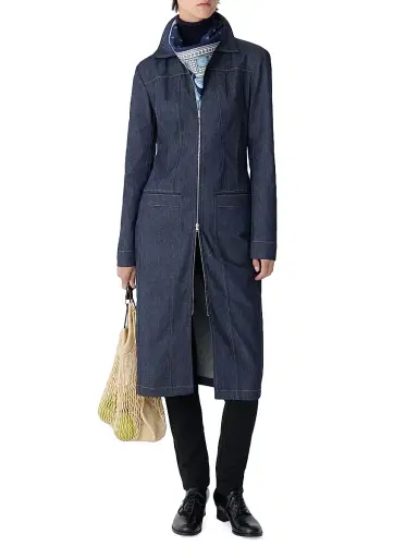 Callas Milano Women's Riia Long Jean Jacket - Indigo | Thumbnail 2