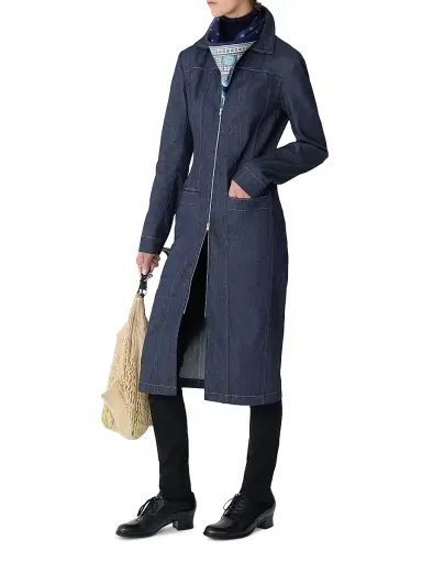 Callas Milano Women's Riia Long Jean Jacket - Indigo | Thumbnail 3