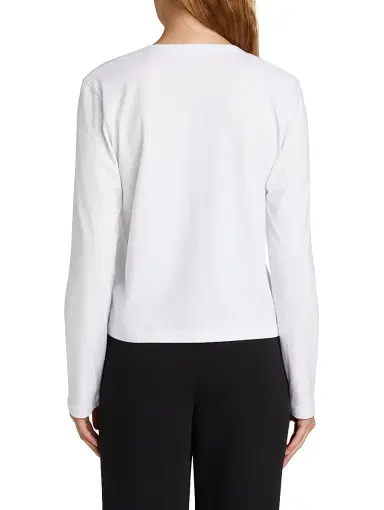 LESET Women's Margo Cotton Long-Sleeve T-Shirt - White - Size XL | Thumbnail 5