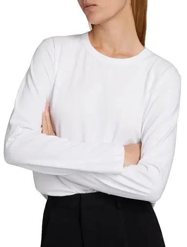LESET Women's Margo Cotton Long-Sleeve T-Shirt - White - Size XL | Thumbnail 6