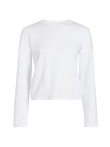 LESET Women's Margo Cotton Long-Sleeve T-Shirt - White - Size XL | Thumbnail 1
