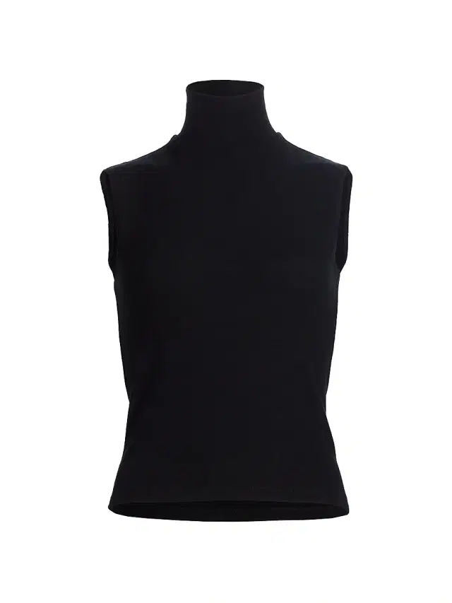 Leset Women's Lauren Sleeveless Turtleneck Top - Black