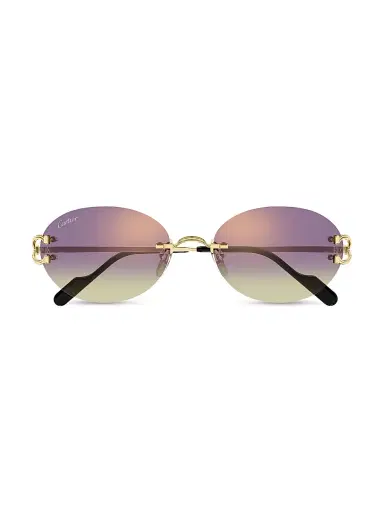 Cartier Women's C Decor 55MM Oval Sunglasses - Gold Violet | Thumbnail 3