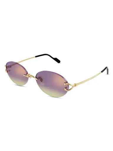 Cartier Women's C Decor 55MM Oval Sunglasses - Gold Violet | Thumbnail 1