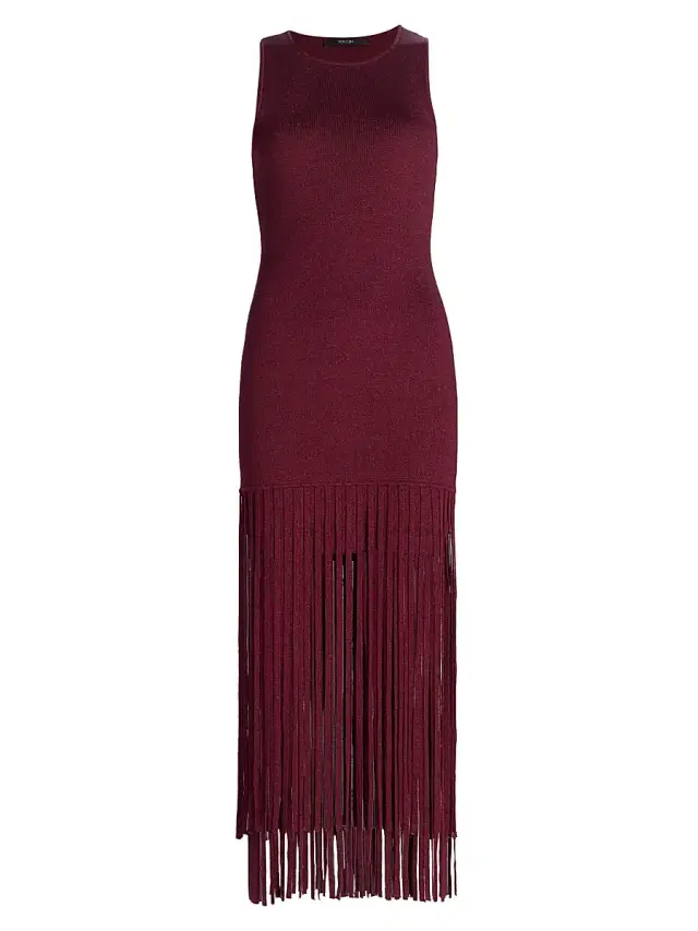 Toccin Women's Margaux Fringe-Hem Dress - Electric Cherry Gold
