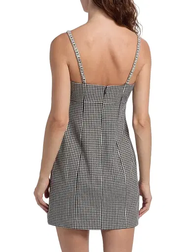 Toccin Women's Luca Embellished Houndstooth Minidress - Jet Optic | Thumbnail 5 Toccin Women's Luca Embellished Houndstooth Minidress - Jet Optic | Thumbnail 5