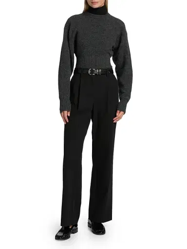 Proenza Schouler Women's Randi Boiled Stretch Wool Top - Dark Grey | Thumbnail 2