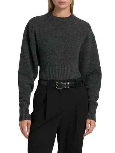 Proenza Schouler Women's Randi Boiled Stretch Wool Top - Dark Grey | Thumbnail 3