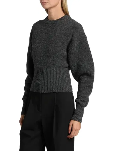 Proenza Schouler Women's Randi Boiled Stretch Wool Top - Dark Grey | Thumbnail 4
