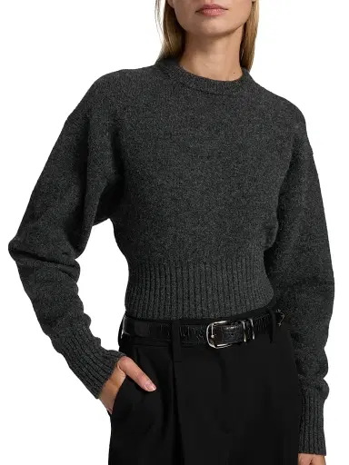 Proenza Schouler Women's Randi Boiled Stretch Wool Top - Dark Grey | Thumbnail 6