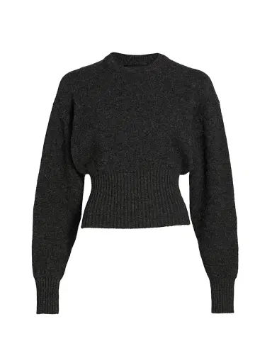 Proenza Schouler Women's Randi Boiled Stretch Wool Top - Dark Grey | Thumbnail 1