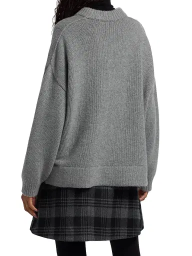 Proenza Schouler Women's Ruthi Chunky Cashmere Sweater - Grey Melange | Thumbnail 5 Proenza Schouler Women's Ruthi Chunky Cashmere Sweater - Grey Melange | Thumbnail 5