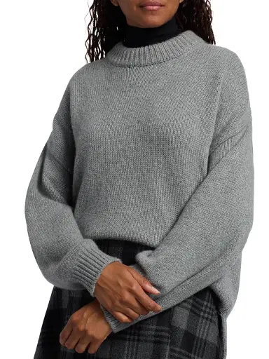 Proenza Schouler Women's Ruthi Chunky Cashmere Sweater - Grey Melange | Thumbnail 6 Proenza Schouler Women's Ruthi Chunky Cashmere Sweater - Grey Melange | Thumbnail 6